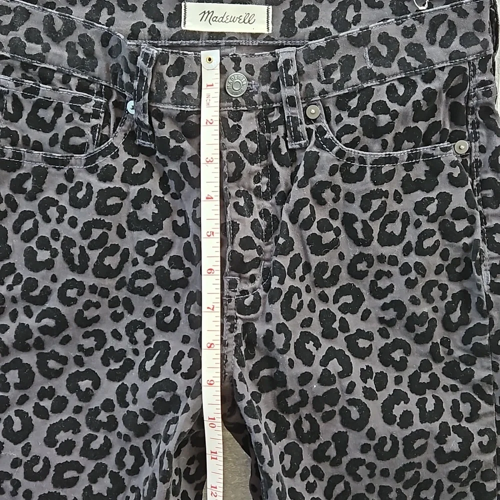 NWOT! Madewell 9" Mid-Rise Skinny Jeans Flocked Leopard Edition Size 26 Waist - Picture 10 of 11